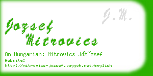 jozsef mitrovics business card